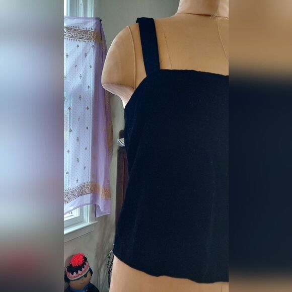 Vintage Albert Nipon Black Velvet Top Semi Crop Style  Vintage Sz 10 - Picture 4 of 9